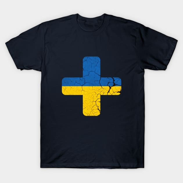 Cross of Ukraine, Vintage Ukraine flag T-Shirt by g14u